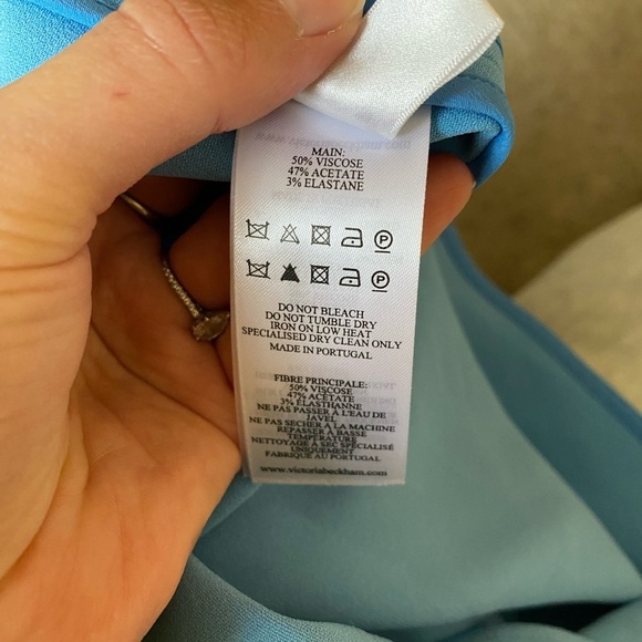 VICTORIA BECKHAM Women’s Crepe Flared Midi Dress in Blue Business Casual Minimal - Picture 7 of 12